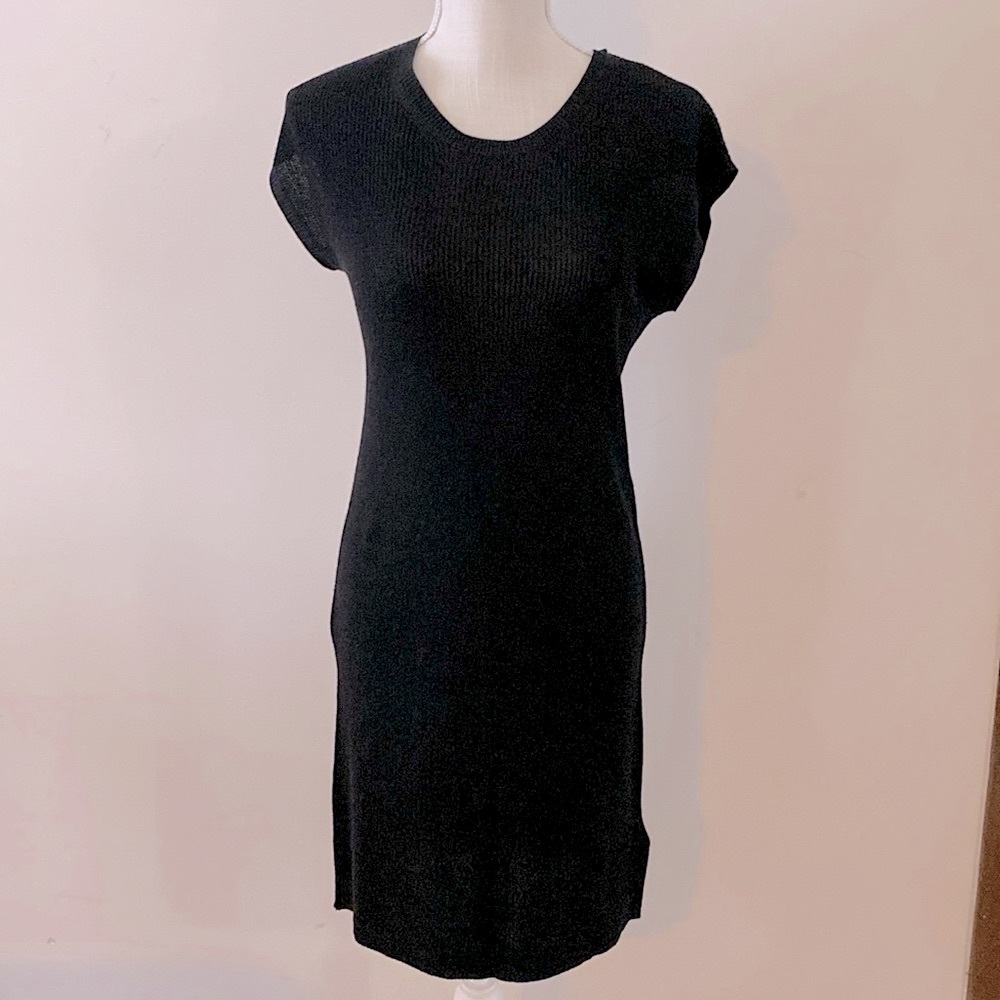 H&M women’s sleeveless black viscose blend sweater dress size XS